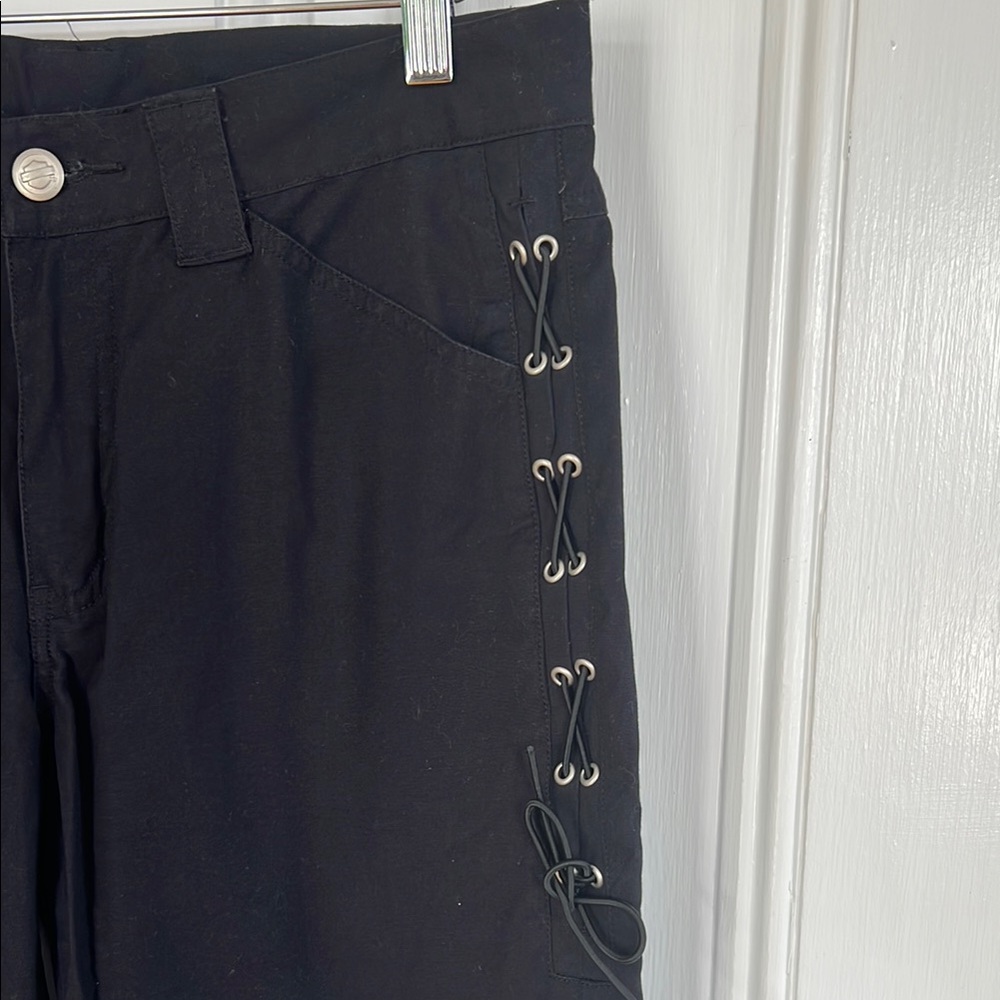 Harley-Davidson Black and Silver Straight Leg Pants - Picture 4 of 6